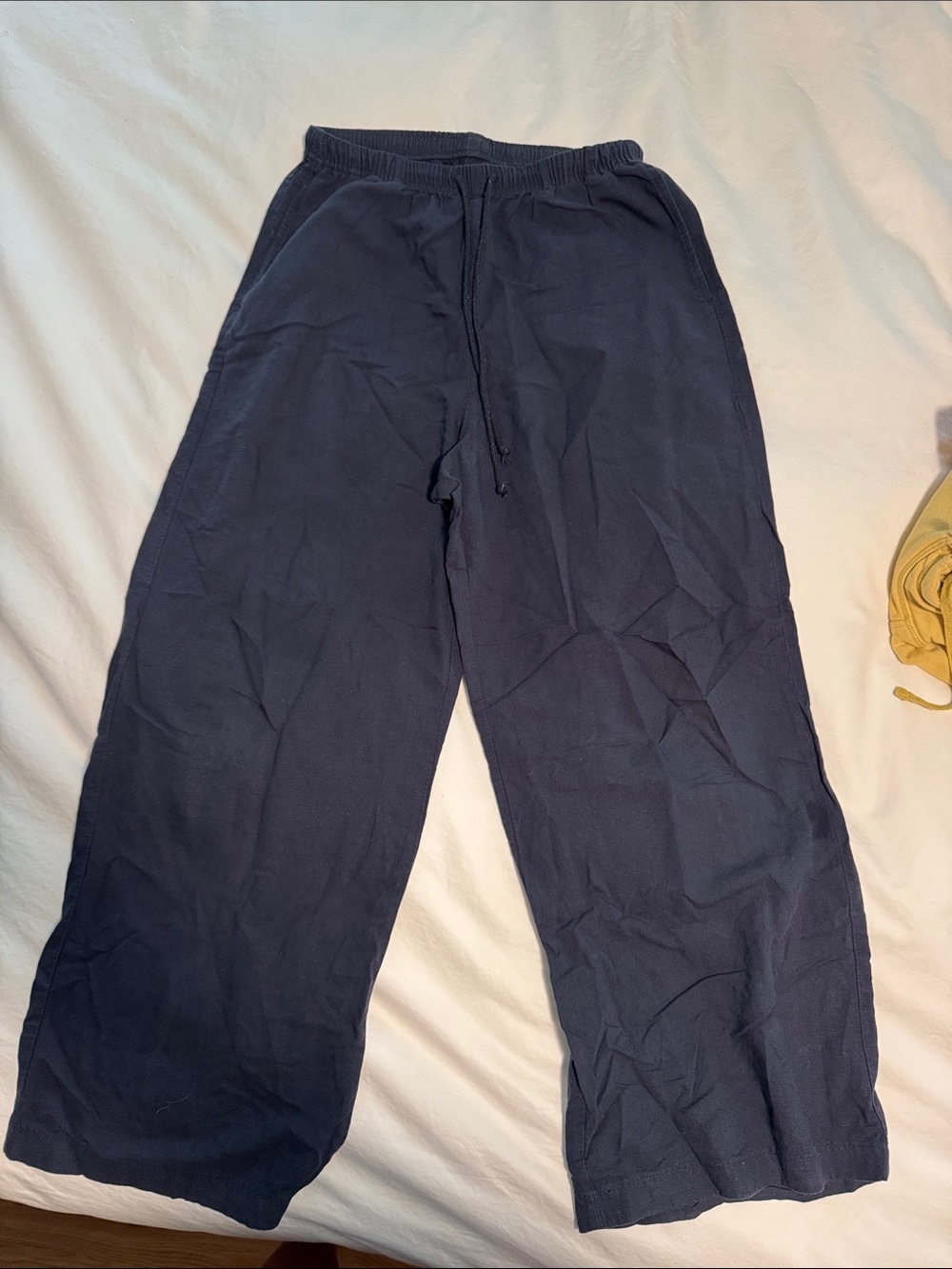 Uniqlo Navy Wide-Leg Drawstring Pants
